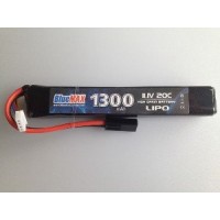 АКБ BlueMAX 11.1V Lipo 1300mAh 20C stick 20x21x128mm приклад весло , М-серия в щеки