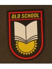 Нашивка PVC/ПВХ с велкро "OLD SCHOOL" размер 65х90 красный кант на черном 1-000215
