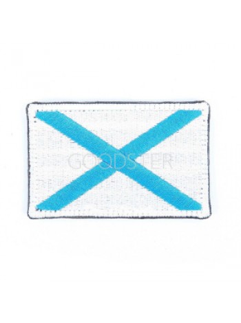 Шеврон Андреевский флаг прямоугольник 5х8 см белый/синий